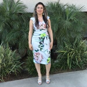 Debut silk floral dress sz-8